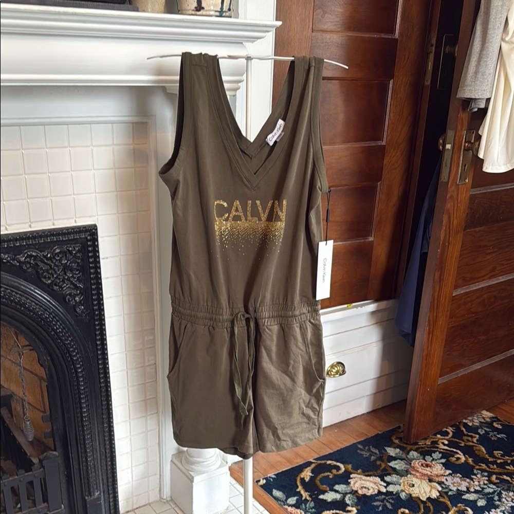 Calvin‎ Klein Khaki Sleeveless Romper-NWT- retail 59.